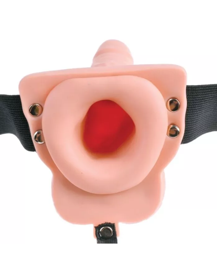 FETISH FANTASY SERIES - HARNAIS RÉGLABLE TÉLÉCOMMANDE PÉNIS RÉALISTE AVEC TESTICULES RECHARGEABLES ET VIBRATEUR 15 CM