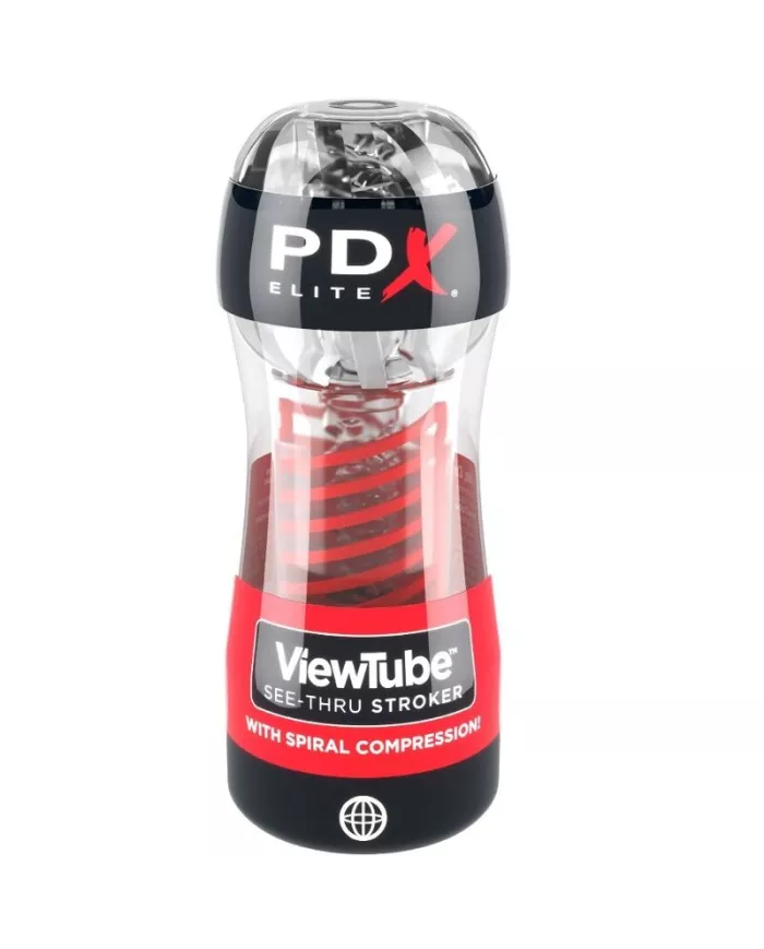 PDX ELITE - STROKER VIEWTUBE 2 SPIRALE COMPRESSION TRANSPARENT
