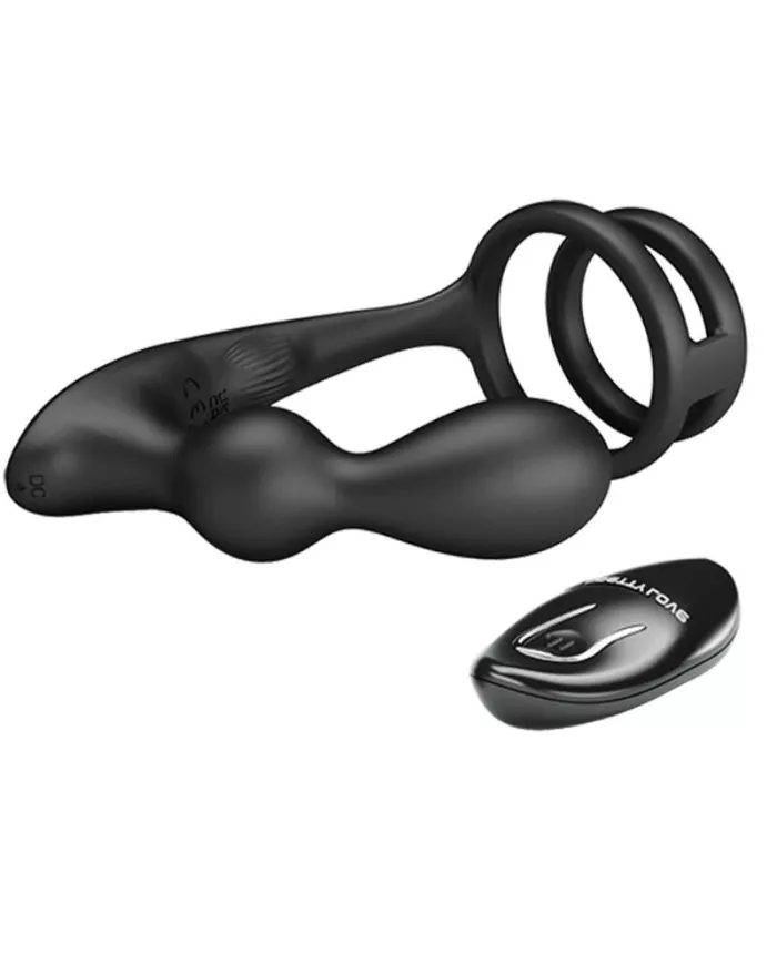 PRETTY LOVE - ANNEAU PÉNIS MARSHALL AVEC PLUG ANAL VIBRANT AVEC TÉLÉCOMMANDE