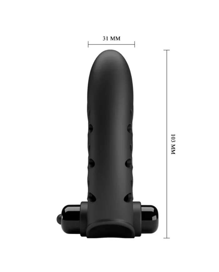 PRETTY LOVE - COUVERCLE DE DOIGT VIBRATEUR LAPIN NOIR VANCE