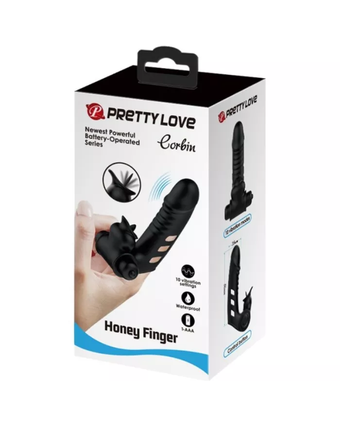 PRETTY LOVE - COUVERCLE DE DOIGT VIBRATEUR CORBIN NOIR