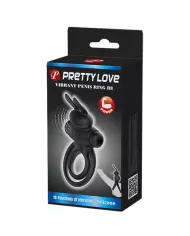 PRETTY LOVE - ANNEAU DE LAPIN VIBRATOR III POUR PÉNIS NOIR