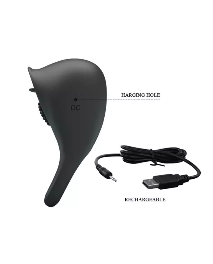 PRETTY LOVE - ANNEAU PÉNIS VIBRANT AVEC LANGUE NOIRE