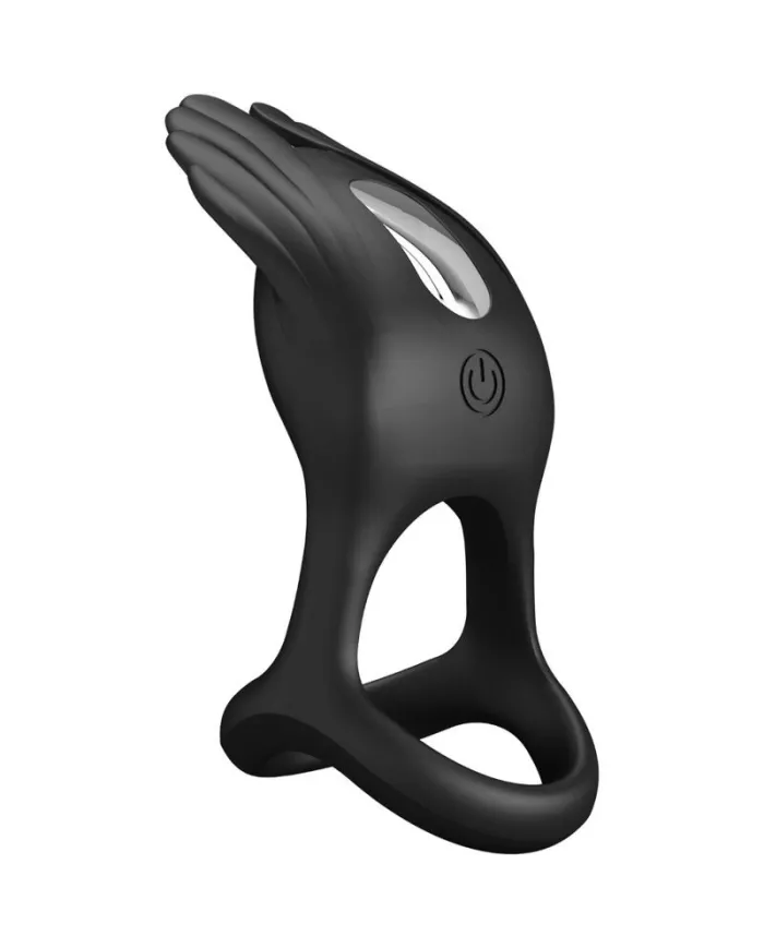 PRETTY LOVE - SILAS ANNEAU PÉNIS VIBRANT 7 VIBRATIONS SILICONE NOIR