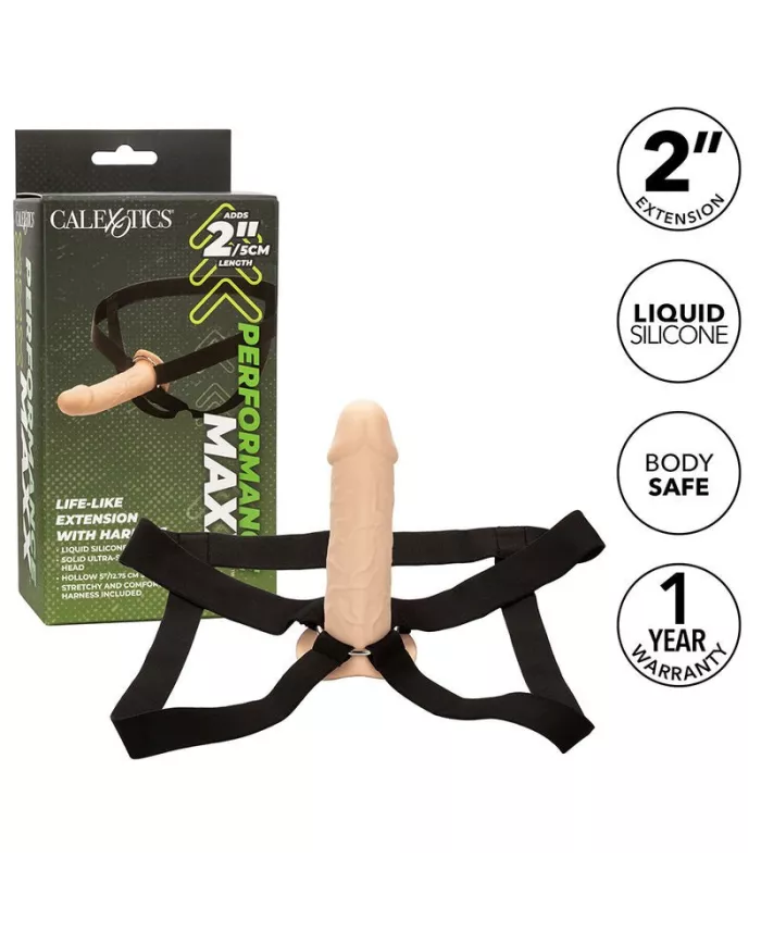 CALEXOTICS - EXTENSION PERFORMANCE MAXX RÉALISTE AVEC HARNAIS PEAU CLAIRE CALEXOTICS - EXTENSION PERFORMANCE MAXX RÉALISTE AVEC HARNAIS PEAU CLAIRE