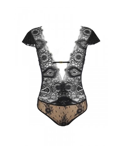 Body tulle et dentelle noir V-9900 - Axami