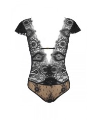 Body tulle et dentelle noir V-9900 - Axami