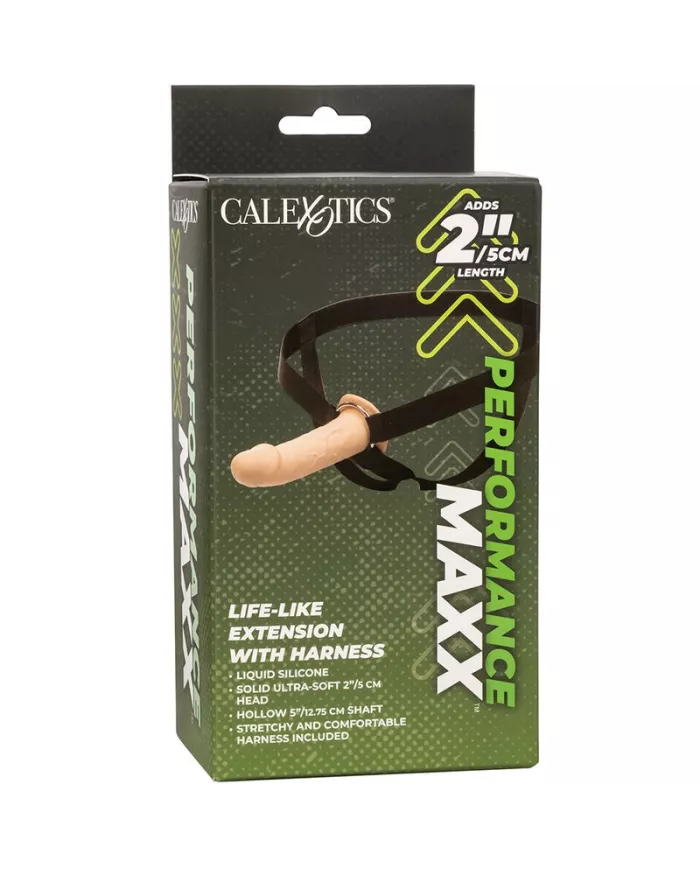 CALEXOTICS - EXTENSION PERFORMANCE MAXX RÉALISTE AVEC HARNAIS PEAU CLAIRE CALEXOTICS - EXTENSION PERFORMANCE MAXX RÉALISTE AVEC HARNAIS PEAU CLAIRE
