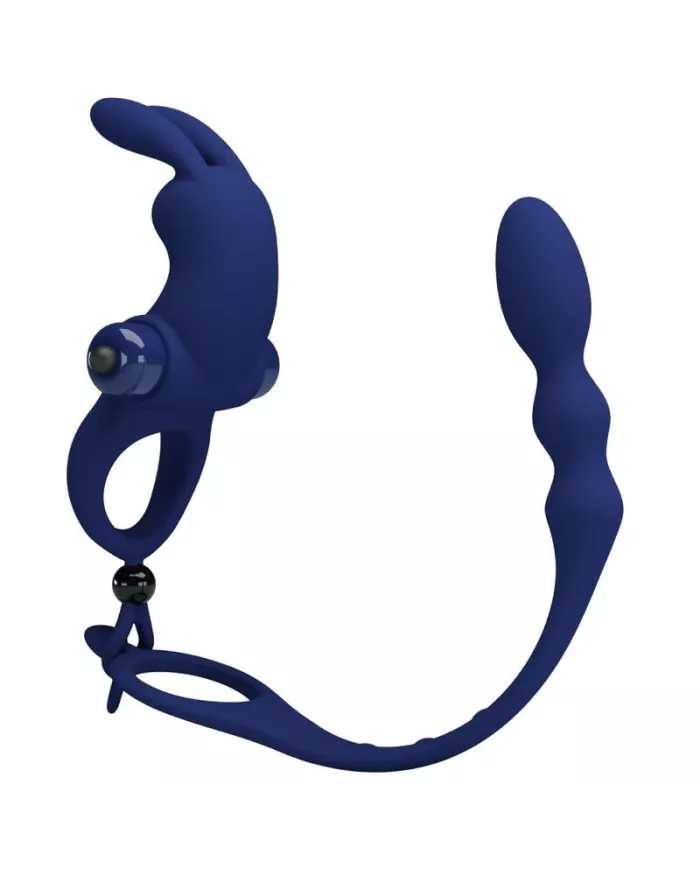 PRETTY LOVE - AYAD ANNEAU VIBRATEUR LAPIN AVEC PLUG BLEU PRETTY LOVE - AYAD ANNEAU VIBRATEUR LAPIN AVEC PLUG BLEU