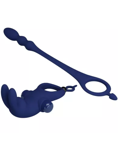 PRETTY LOVE - AYAD ANNEAU VIBRATEUR LAPIN AVEC PLUG BLEU PRETTY LOVE - AYAD ANNEAU VIBRATEUR LAPIN AVEC PLUG BLEU