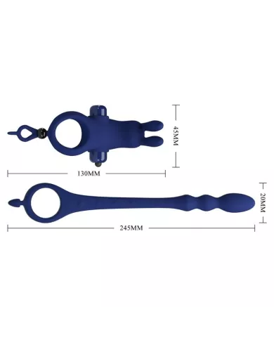 PRETTY LOVE - AYAD ANNEAU VIBRATEUR LAPIN AVEC PLUG BLEU PRETTY LOVE - AYAD ANNEAU VIBRATEUR LAPIN AVEC PLUG BLEU