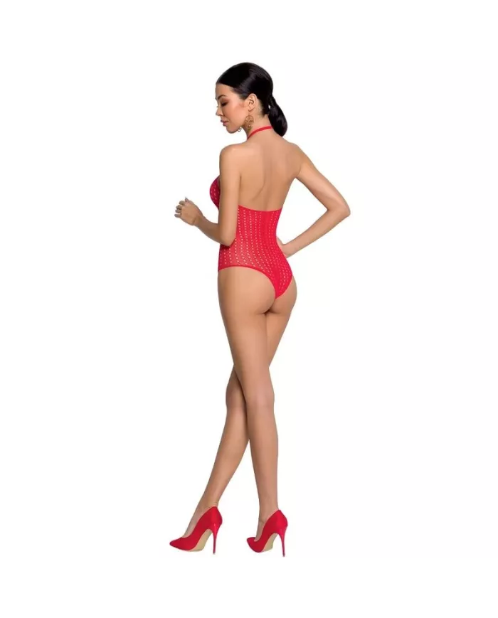 PASSION - FEMME BS088 BODYSTOCKING ROUGE TAILLE UNIQUE