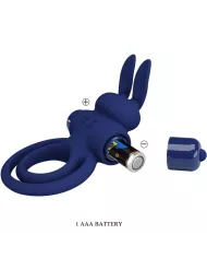 PRETTY LOVE - DAREY DOUBLE ANNEAU VIBRANT LAPIN BLEU PRETTY LOVE - DAREY DOUBLE ANNEAU VIBRANT LAPIN BLEU