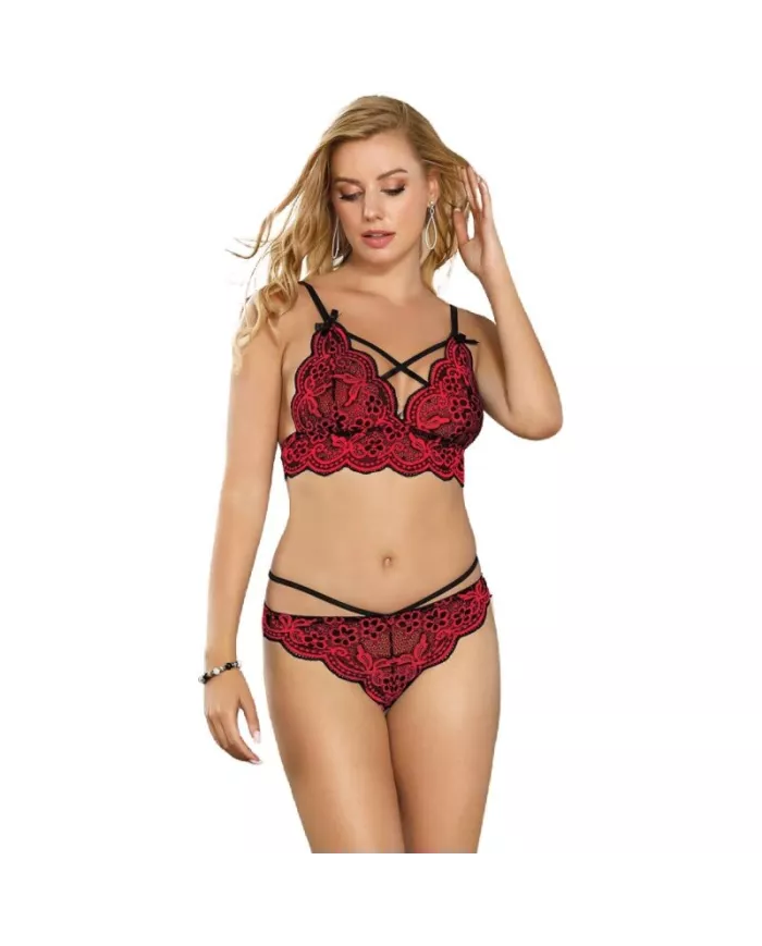 SUBBLIME - SET ENSEMBLE DEUX PIÈCES TOP ET CULOTTE EN DENTELLE S/M SUBBLIME - SET ENSEMBLE DEUX PIÈCES TOP ET CULOTTE EN DENTELLE S/M