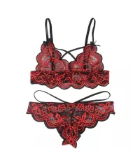 SUBBLIME - SET ENSEMBLE DEUX PIÈCES TOP ET CULOTTE EN DENTELLE S/M SUBBLIME - SET ENSEMBLE DEUX PIÈCES TOP ET CULOTTE EN DENTELLE S/M