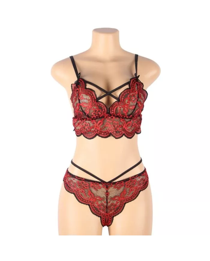 SUBBLIME - SET ENSEMBLE DEUX PIÈCES TOP ET CULOTTE EN DENTELLE S/M SUBBLIME - SET ENSEMBLE DEUX PIÈCES TOP ET CULOTTE EN DENTELLE S/M