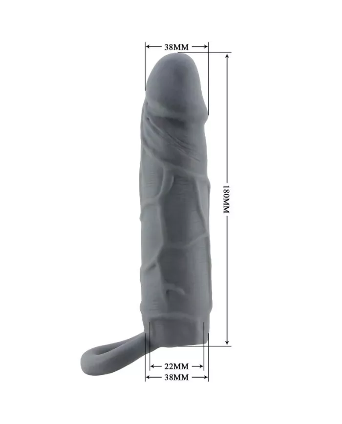 PRETTY LOVE - MANCHON DE PÉNIS EN PEAU RÉALISTE GRIS FONCÉ