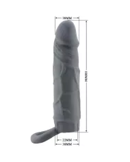 PRETTY LOVE - MANCHON DE PÉNIS EN PEAU RÉALISTE GRIS FONCÉ