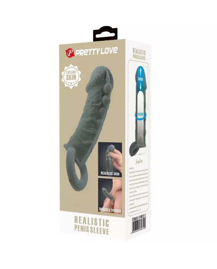 PRETTY LOVE - AGRANDISSEUR DE PÉNIS RÉALISTE ET MANCHON DE RETARDEMENT GRIS PRETTY LOVE - AGRANDISSEUR DE PÉNIS RÉALISTE ET MANCHON DE RETARDEMENT GRIS