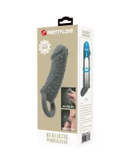 PRETTY LOVE - Agrandisseur de pénis réaliste et manchon retardateur modèle 2 gris PRETTY LOVE - Agrandisseur de pénis réaliste et manchon retardateur modèle 2 gris