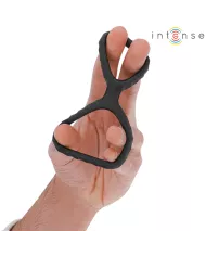 INTENSE - DEWEY ANNEAU PÉNIS DOUBLE SILICONE NOIR MODÈLE 2