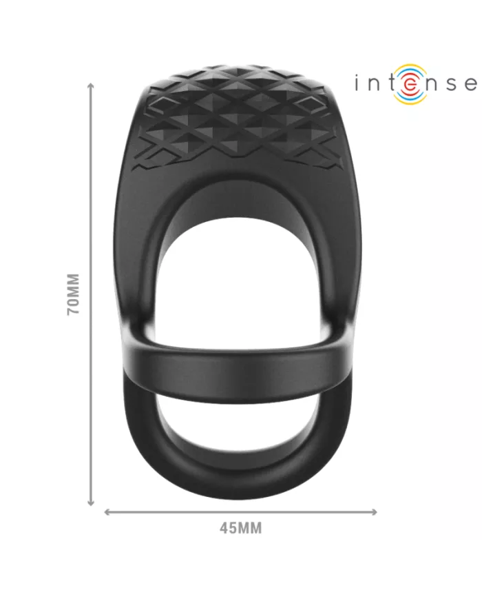 INTENSE - ALEX VIBRATEUR DOUBLE ANNEAU PÉNIS 10 VIBRATIONS NOIR