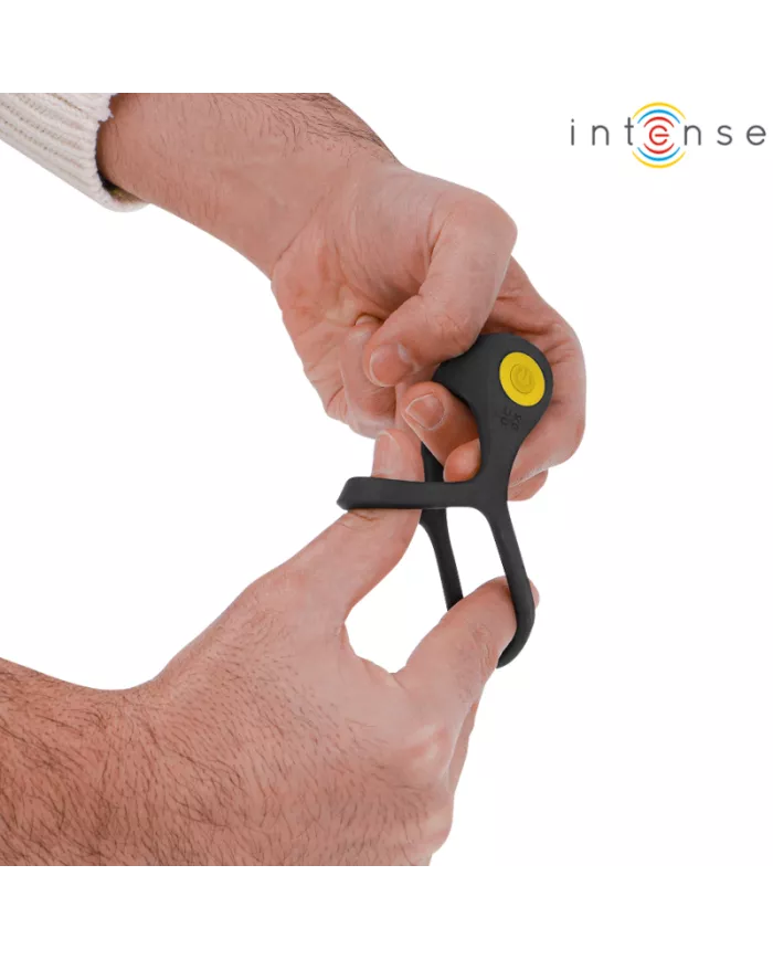 INTENSE - ALEX VIBRATEUR DOUBLE ANNEAU PÉNIS 10 VIBRATIONS NOIR