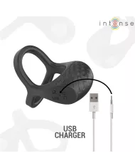 INTENSE - ALEX VIBRATEUR DOUBLE ANNEAU PÉNIS 10 VIBRATIONS NOIR