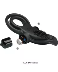 PRETTY LOVE - DOUBLE ANNEAU VIBRANT + STIMULATEUR DE CLITORIS 10 VIBRATIONS NOIR PRETTY LOVE - DOUBLE ANNEAU VIBRANT + STIMULATEUR DE CLITORIS 10 VIBRATIONS NOIR