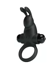 PRETTY LOVE - ANNEAU VIBRANT + STIMULATEUR DE CLITORIS RABBIT 10 VIBRATIONS NOIR
