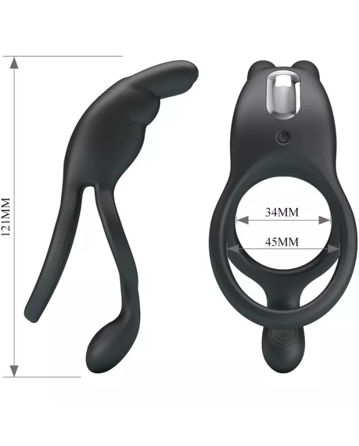 PRETTY LOVE - SETH DOUBLE ANNEAU VIBRANT LAPIN 7 VIBRATIONS NOIR PRETTY LOVE - SETH DOUBLE ANNEAU VIBRANT LAPIN 7 VIBRATIONS NOIR