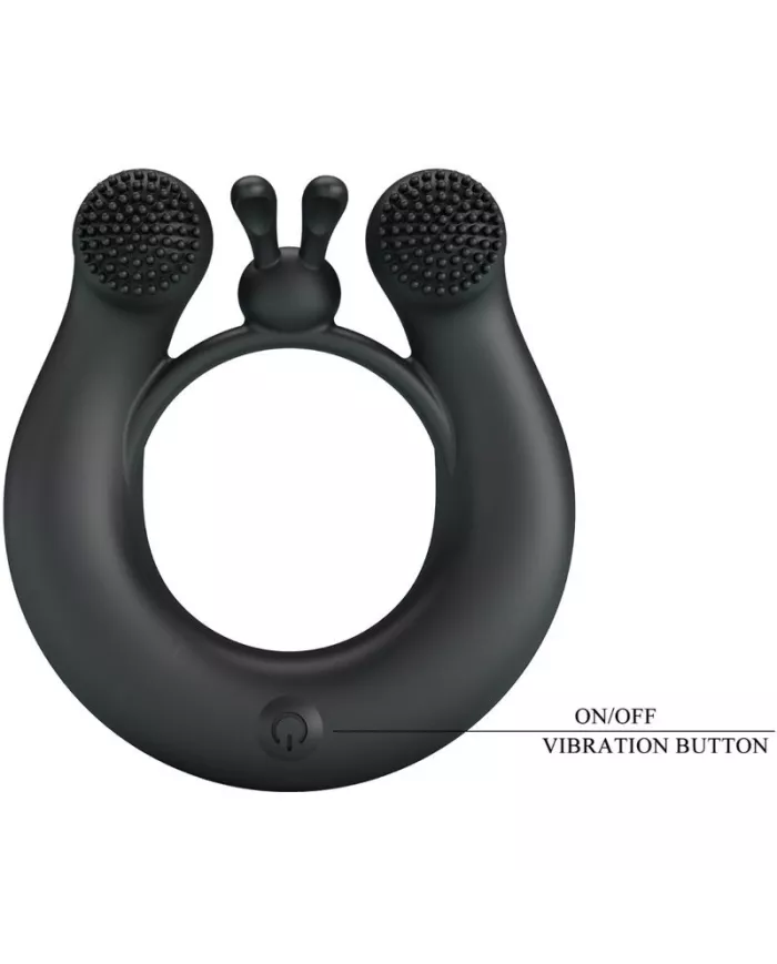 PRETTY LOVE - ANNEAU VIBRANT DAHLIA + STIMULATEUR DE CLITORIS 12 VIBRATIONS NOIR