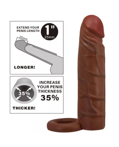 PRETTY LOVE - MANCHON DE PÉNIS KAILE AVEC EXTENSION DE 2,5 CM MULATTO