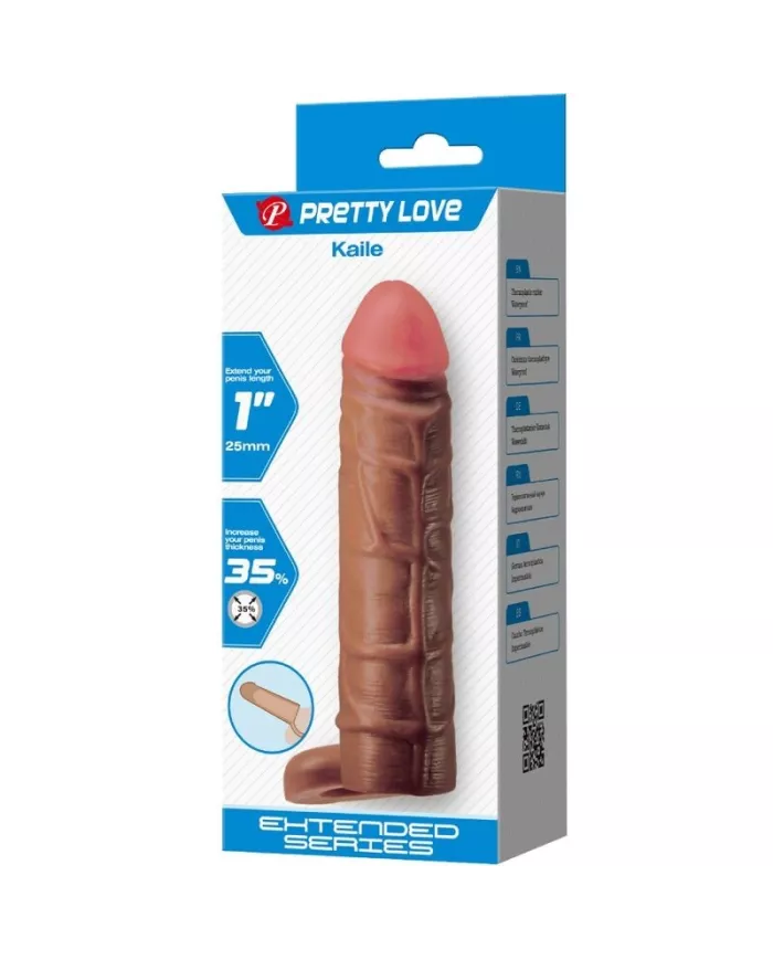 PRETTY LOVE - MANCHON DE PÉNIS KAILE AVEC EXTENSION DE 2,5 CM MULATTO PRETTY LOVE - MANCHON DE PÉNIS KAILE AVEC EXTENSION DE 2,5 CM MULATTO