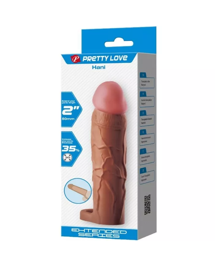 PRETTY LOVE - MANCHON DE PÉNIS HANI AVEC EXTENSION DE 5 CM MULÂTRE PRETTY LOVE - MANCHON DE PÉNIS HANI AVEC EXTENSION DE 5 CM MULÂTRE