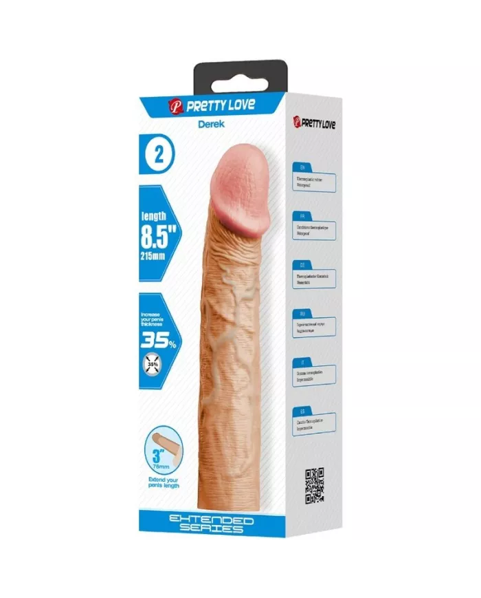 PRETTY LOVE - MANCHON DE PÉNIS DEREK AVEC EXTENSION DE 7,6 CM DE CHAIR PRETTY LOVE - MANCHON DE PÉNIS DEREK AVEC EXTENSION DE 7,6 CM DE CHAIR