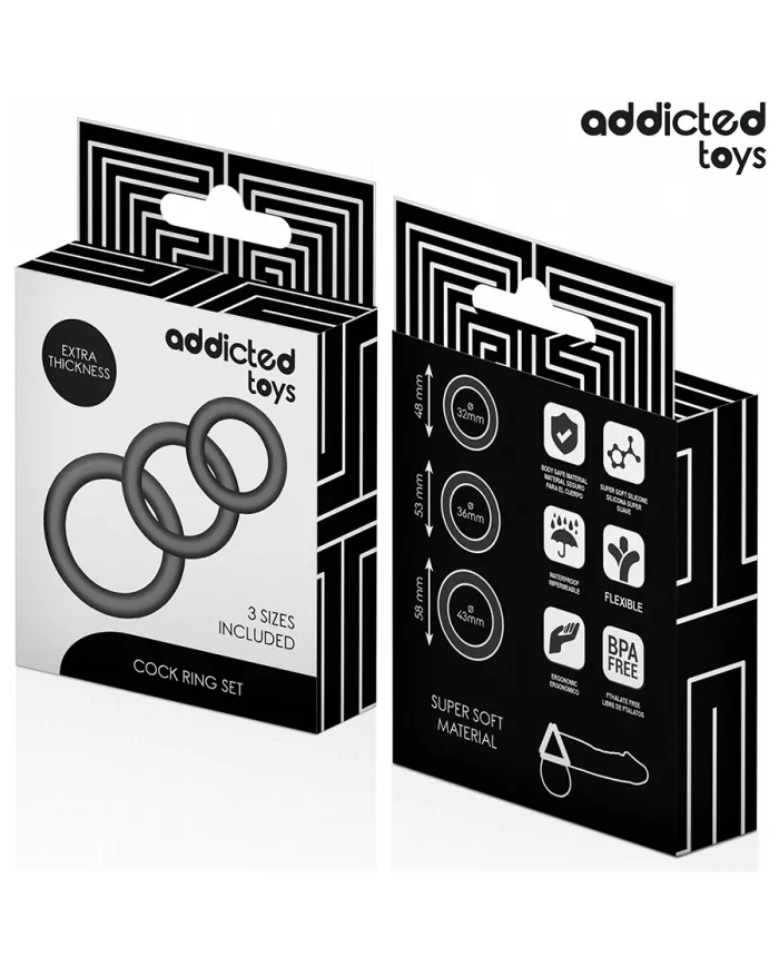 ADDICTED TOYS - LOT DE ANNEAUX EN SILICONE MODÈLE 1