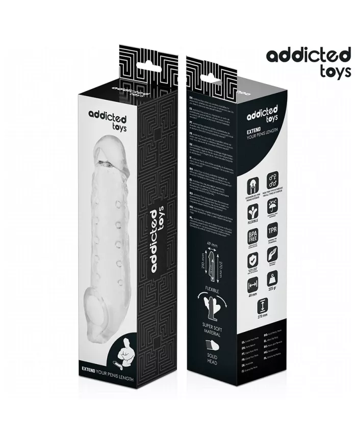 ADDICTED TOYS - EXTENSION DE PÉNIS TRANSPARENTE TAILLE S 23 CM