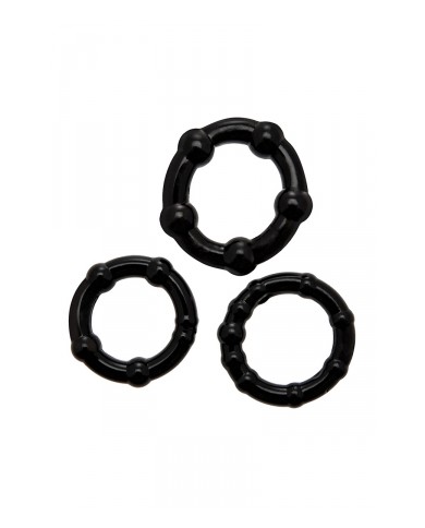 Set 3 Cockrings noir Babooom - Wooomy