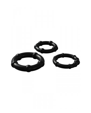 Set 3 Cockrings noir Babooom - Wooomy
