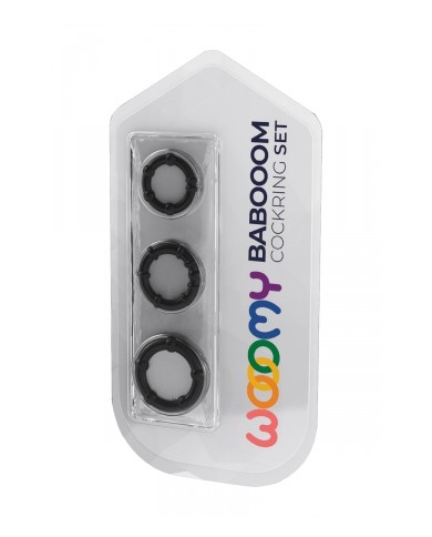 Set 3 Cockrings noir Babooom - Wooomy
