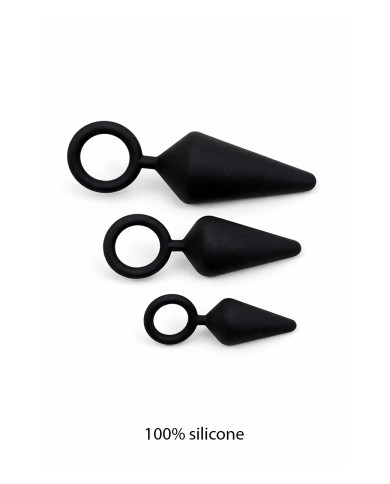 kit d'entrainement anal 3 plugs silicone - Litolu