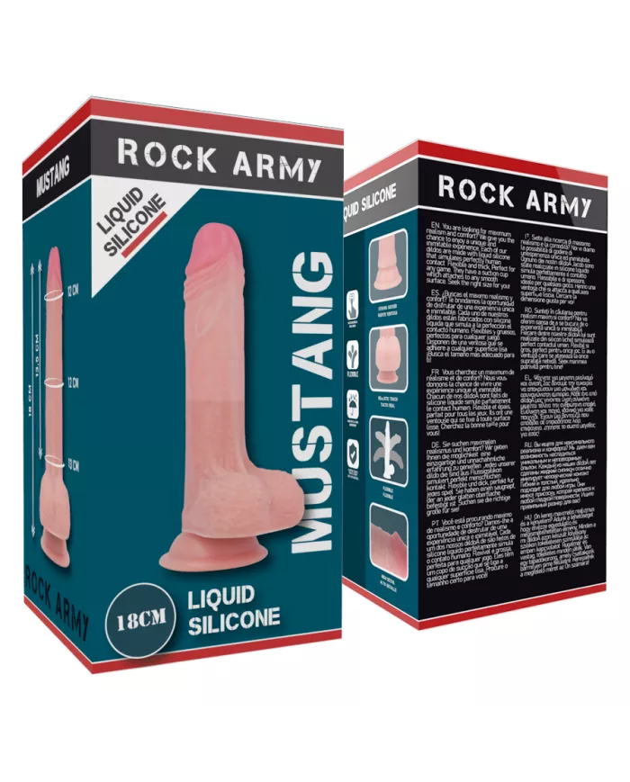 ROCKARMY - SILICONE LIQUIDE PREMIUM MUSTANG RÉALISTE 18 CM -O- 4.14 CM