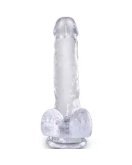 KING COCK - CLEAR PÉNIS RÉALISTE AVEC BOULES 13.5 CM TRANSPARENT