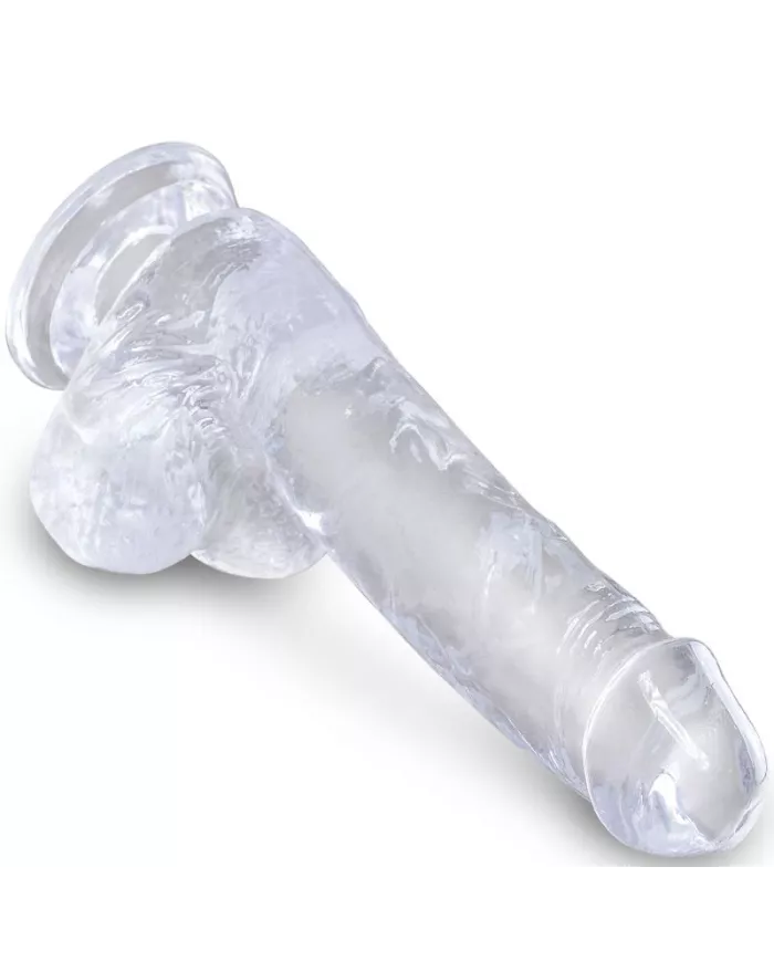 KING COCK - CLEAR PÉNIS RÉALISTE AVEC BOULES 13.5 CM TRANSPARENT