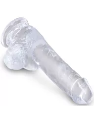 KING COCK - CLEAR PÉNIS RÉALISTE AVEC BOULES 13.5 CM TRANSPARENT