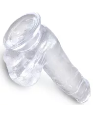 KING COCK - CLEAR PÉNIS RÉALISTE AVEC BOULES 13.5 CM TRANSPARENT