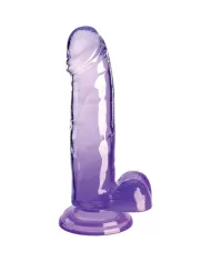 KING COCK - CLEAR PÉNIS RÉALISTE AVEC BOULES 15.2 CM VIOLET KING COCK - CLEAR PÉNIS RÉALISTE AVEC BOULES 15.2 CM VIOLET