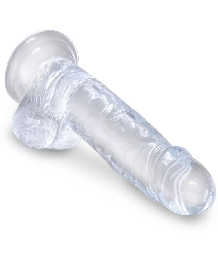KING COCK - CLEAR PÉNIS RÉALISTE AVEC BOULES 15.2 CM TRANSPARENT