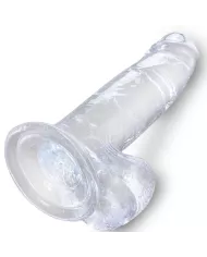 KING COCK - CLEAR PÉNIS RÉALISTE AVEC BOULES 15.2 CM TRANSPARENT